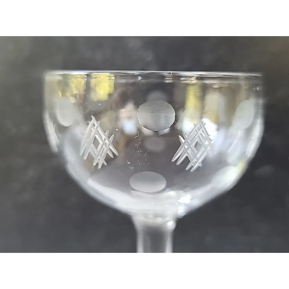 Vintage Etched Cordial Glass